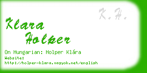 klara holper business card