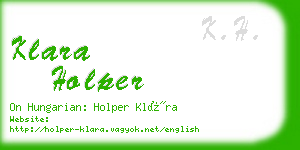 klara holper business card